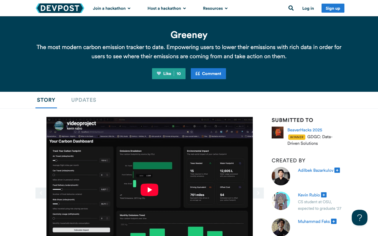 Greeney transportation carbon-footprint tracker